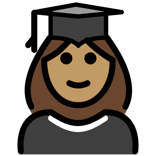 Woman Student Medium Skin Tone Emoji from OpenMoji Emoji Set