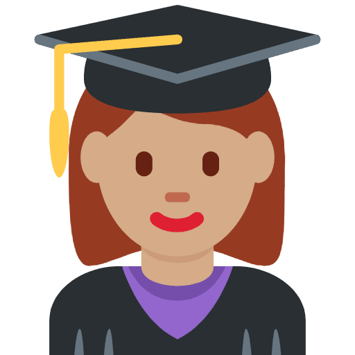 Woman Student Medium Skin Tone Emoji from Twemoji Emoji Set