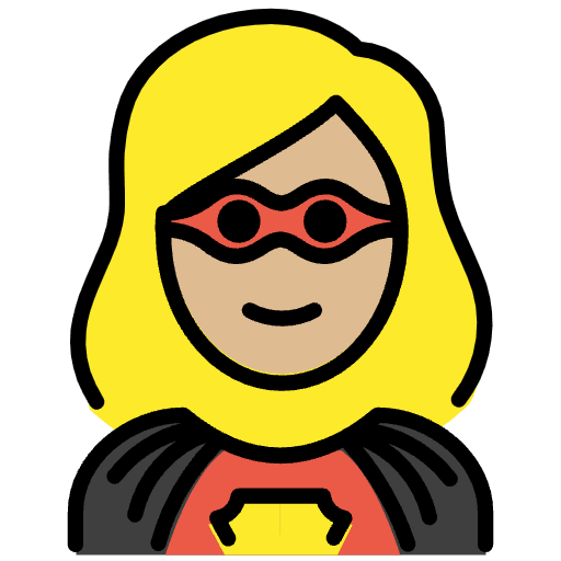 Woman Superhero Medium Light Skin Tone Element from OpenMoji Emoji Set