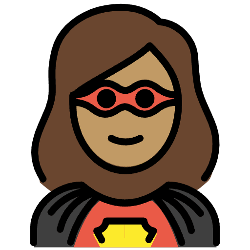 Woman Superhero Medium Skin Tone Emoji from OpenMoji Set