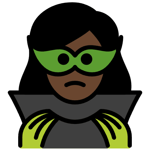 Woman Supervillain Dark Skin Tone Element from OpenMoji Emoji Set