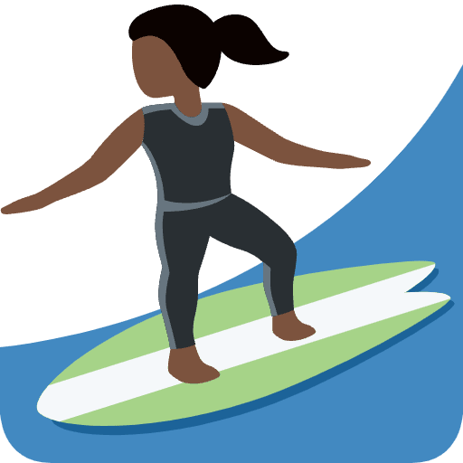 Woman Surfing Dark Skin Tone Element from Twemoji Emoji Set