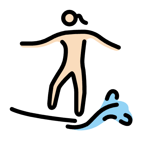 Woman Surfing Light Skin Tone Emoji from OpenMoji Set