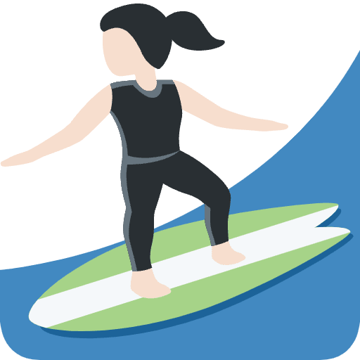Woman Surfing Light Skin Tone Emoji from Twemoji Set