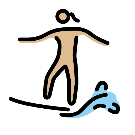 Woman Surfing Medium Light Skin Tone Element from OpenMoji Emoji Set