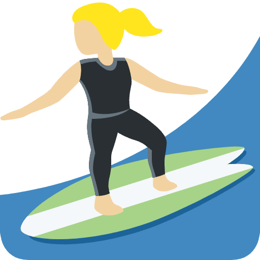 Woman Surfing Medium Light Skin Tone Element from Twemoji Emoji Set