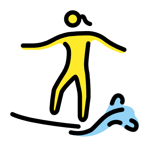 Woman Surfing Emoji from OpenMoji Set