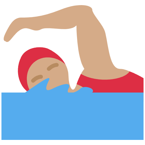 Woman Swimming Medium Skin Tone Element from Twemoji Emoji Set