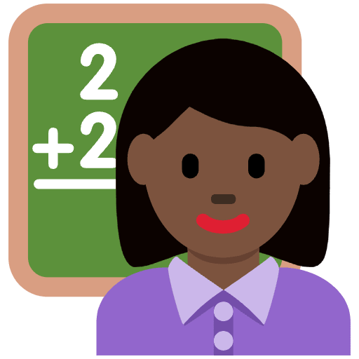 Woman Teacher Dark Skin Tone Emoji from Twemoji Set