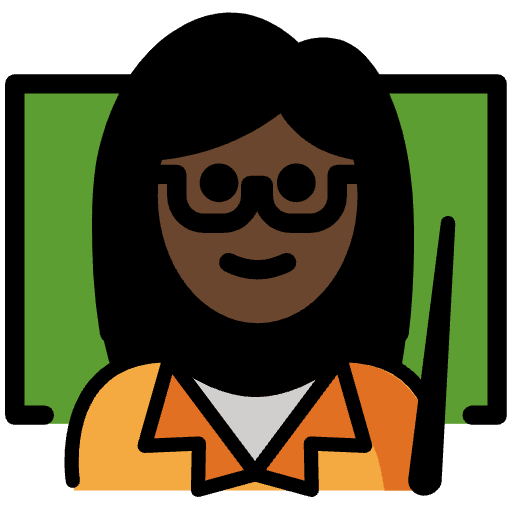 Woman Teacher Dark Skin Tone Element from OpenMoji Emoji Set