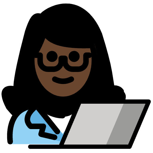 Woman Technologist Dark Skin Tone Emoji from OpenMoji Set