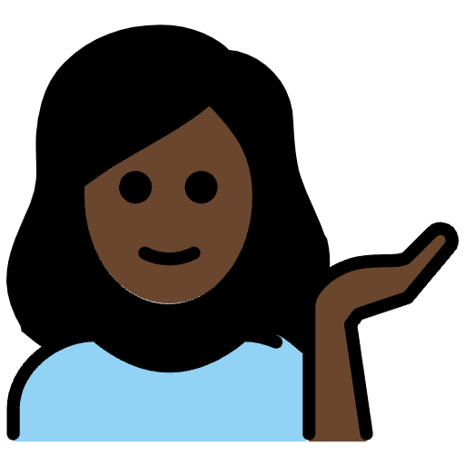 Woman Tipping Hand Dark Skin Tone Element from OpenMoji Emoji Set