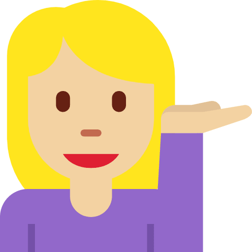 Woman Tipping Hand Medium Light Skin Tone Emoji from Twemoji Emoji Set