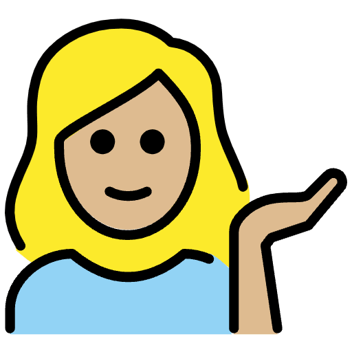 Woman Tipping Hand Medium Light Skin Tone Emoji from OpenMoji Set