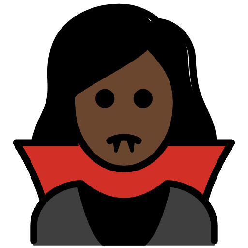 Woman Vampire Dark Skin Tone Emoji from OpenMoji Emoji Set