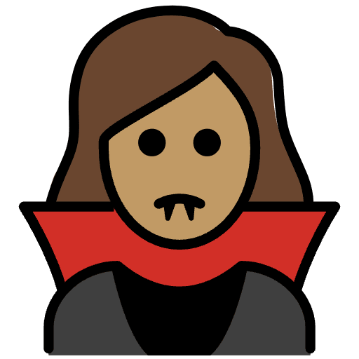 Woman Vampire Medium Skin Tone Emoji from OpenMoji Emoji Set
