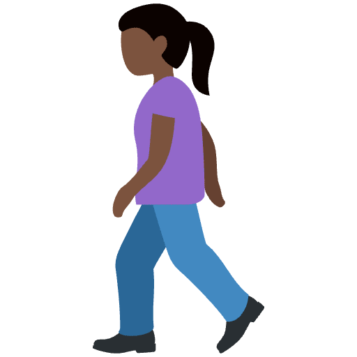 Woman Walking Dark Skin Tone Emoji from Twemoji Emoji Set