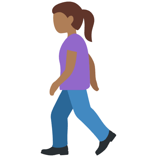 Woman Walking Medium Dark Skin Tone Emoji from Twemoji Emoji Set