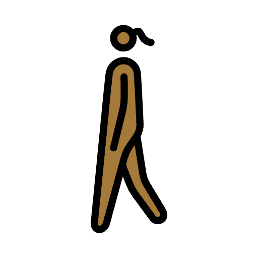 Woman Walking Medium Dark Skin Tone Emoji from OpenMoji Emoji Set