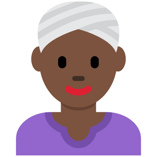 Woman Wearing Turban Dark Skin Tone Emoji from Twemoji Emoji Set
