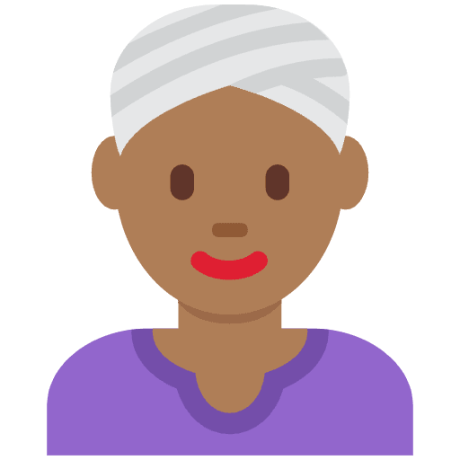 Woman Wearing Turban Medium Dark Skin Tone Emoji from Twemoji Set