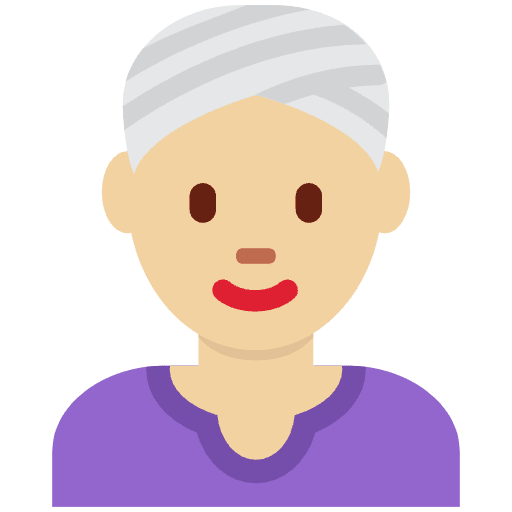 Woman Wearing Turban Medium Light Skin Tone Emoji from Twemoji Emoji Set