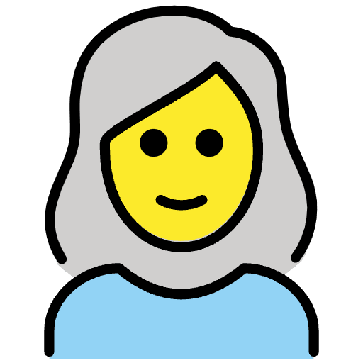 Woman White Hair Emoji from OpenMoji Emoji Set
