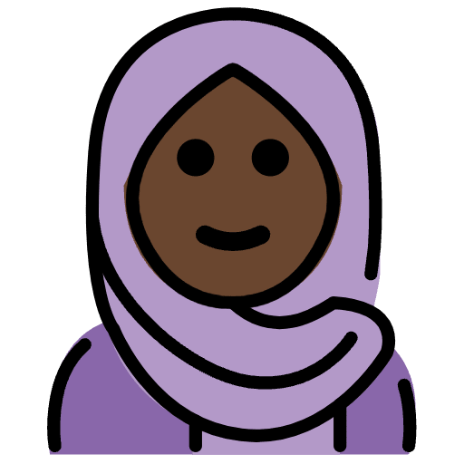 Woman With Headscarf Dark Skin Tone Emoji from OpenMoji Set