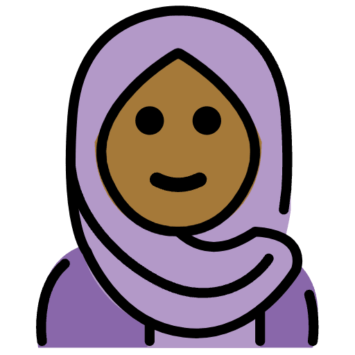 Woman With Headscarf Medium Dark Skin Tone Emoji from OpenMoji Emoji Set