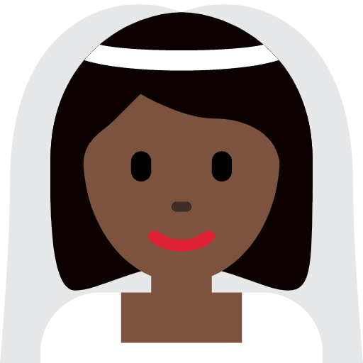 Woman With Veil Dark Skin Tone Emoji from Twemoji Set