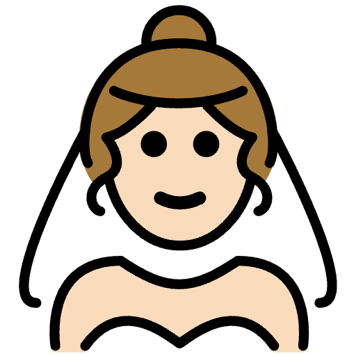 Woman With Veil Light Skin Tone Emoji from OpenMoji Emoji Set