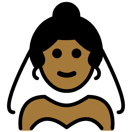 Woman With Veil Medium Dark Skin Tone Emoji from OpenMoji Emoji Set