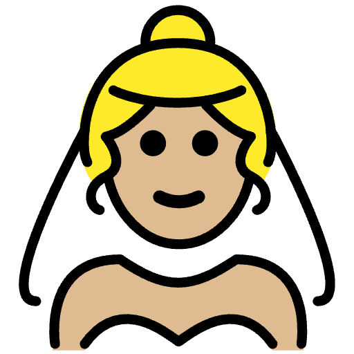 Woman With Veil Medium Light Skin Tone Emoji from OpenMoji Emoji Set