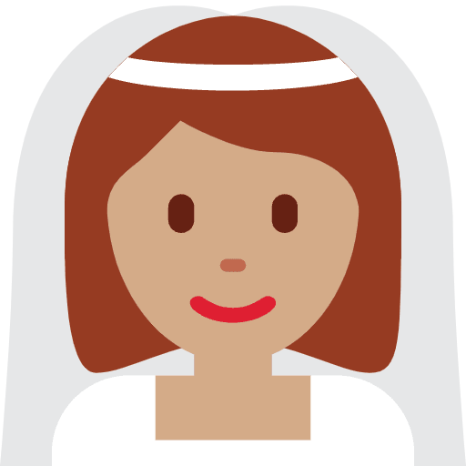 Woman With Veil Medium Skin Tone Emoji from Twemoji Set