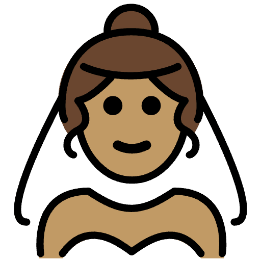 Woman With Veil Medium Skin Tone Emoji from OpenMoji Emoji Set
