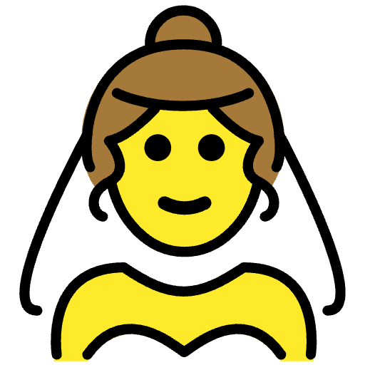 Woman With Veil Emoji from OpenMoji Emoji Set