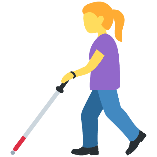 Woman With White Cane Element from Twemoji Emoji Set