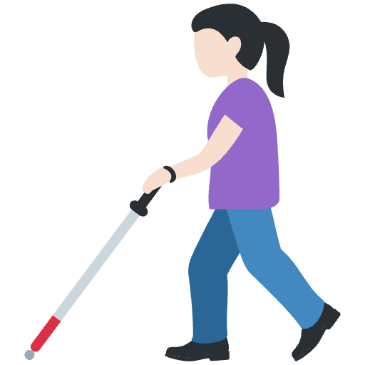 Woman With White Cane Light Skin Tone Element from Twemoji Emoji Set