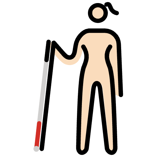 Woman With White Cane Light Skin Tone Emoji from OpenMoji Set