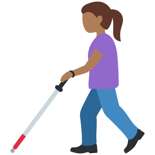 Woman With White Cane Medium Dark Skin Tone Emoji from Twemoji Set