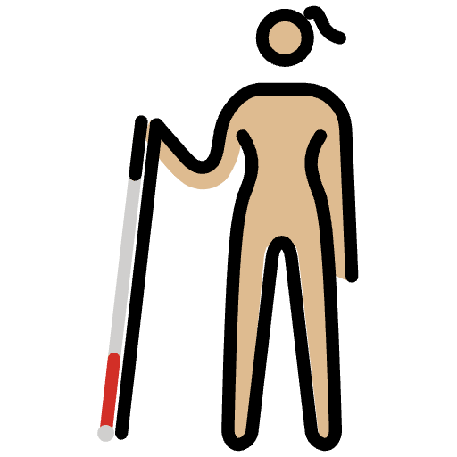 Woman With White Cane Medium Light Skin Tone Emoji from OpenMoji Emoji Set