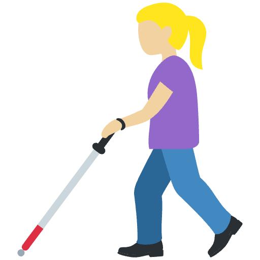 Woman With White Cane Medium Light Skin Tone Element from Twemoji Emoji Set