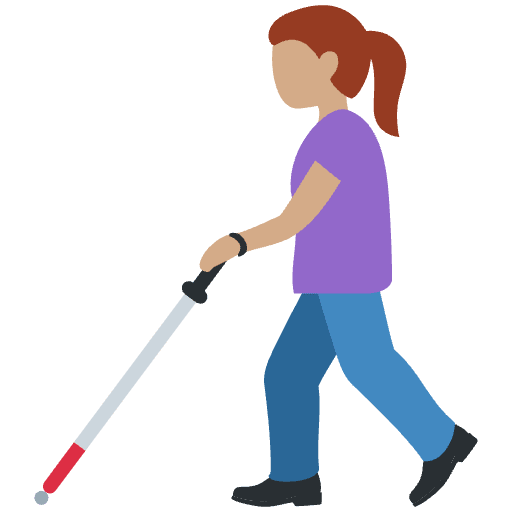 Woman With White Cane Medium Skin Tone Element from Twemoji Emoji Set