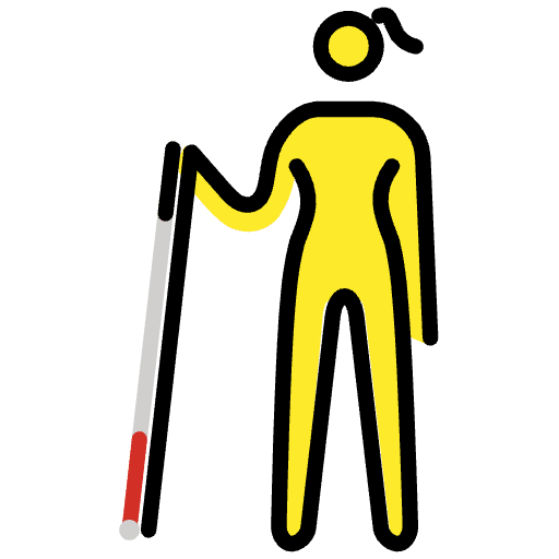 Woman With White Cane Emoji from OpenMoji Emoji Set