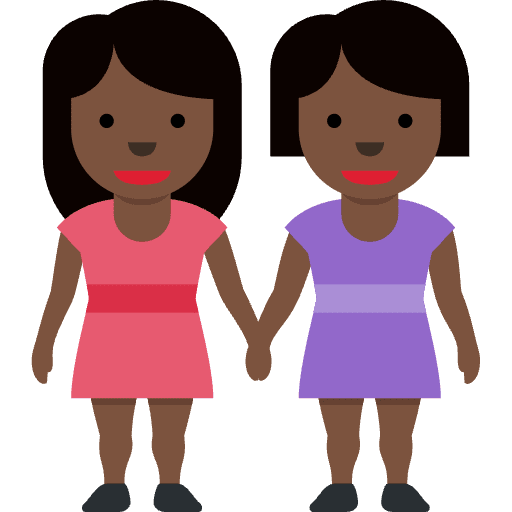 Women Holding Hands Dark Skin Tone Emoji from Twemoji Set