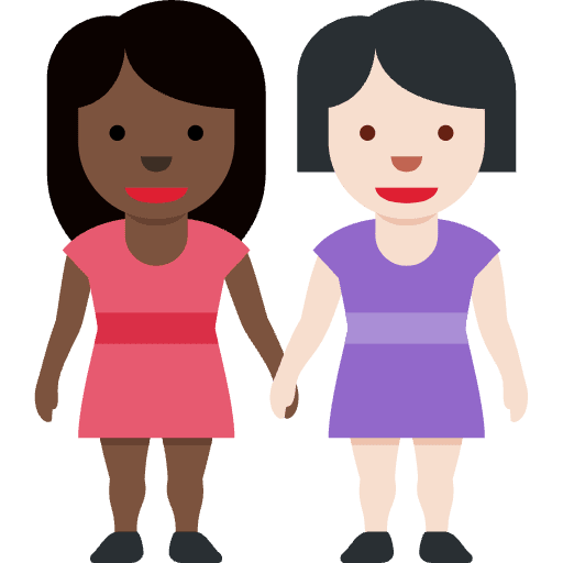 Women Holding Hands Dark Skin Tone Light Skin Tone Emoji from Twemoji Set
