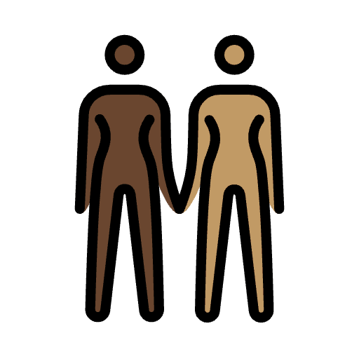 Women Holding Hands Dark Skin Tone Medium Skin Tone Element from OpenMoji Emoji Set