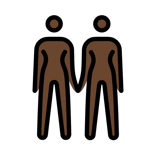 Women Holding Hands Dark Skin Tone Emoji from OpenMoji Set