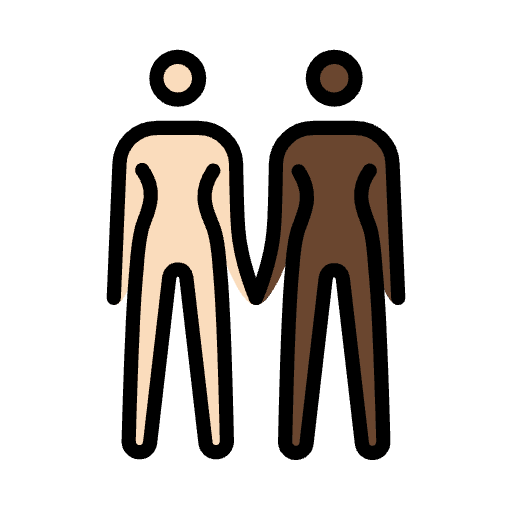 Women Holding Hands Light Skin Tone Dark Skin Tone Emoji from OpenMoji Set
