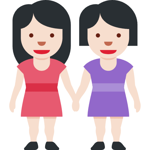 Women Holding Hands Light Skin Tone Emoji from Twemoji Set